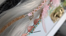 Load image into Gallery viewer, Pink &amp; Aqua Dread Lock Hair Clip Extensions (1pc)
