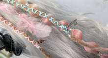 Load image into Gallery viewer, Pink &amp; Aqua Dread Lock Hair Clip Extensions (1pc)
