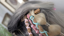 Load image into Gallery viewer, Pink &amp; Aqua Dread Lock Hair Clip Extensions (1pc)
