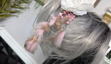 Load image into Gallery viewer, Pink Flower &amp; Feather Hair Clip (1pc)
