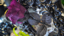 Load image into Gallery viewer, Gothic Black Baroque Victorian Photo Frame &amp; Purple Rose
