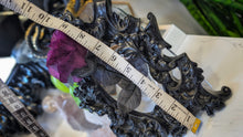 Load image into Gallery viewer, Gothic Black Baroque Victorian Photo Frame &amp; Purple Rose

