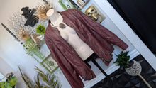 Load image into Gallery viewer, Cleo Burgundy Faux Pu Leather Zipper Moto Jacket XXL
