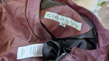 Load image into Gallery viewer, Cleo Burgundy Faux Pu Leather Zipper Moto Jacket XXL
