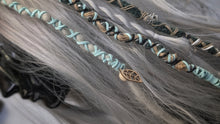 Load image into Gallery viewer, Teal &amp; Aqua Dread Lock Hair Clip Extensions (1pc)
