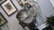 Load image into Gallery viewer, Teal &amp; Aqua Dread Lock Hair Clip Extensions (1pc)
