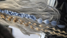 Load image into Gallery viewer, Pink &amp; Periwinkle Dread Lock Hair Clip Extensions (1pc)
