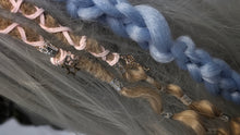 Load image into Gallery viewer, Pink &amp; Periwinkle Dread Lock Hair Clip Extensions (1pc)
