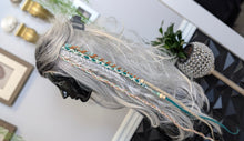 Load image into Gallery viewer, Tan &amp; Teal Dread Lock Hair Clip Extensions (1pc)
