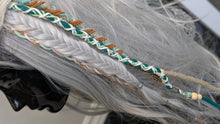Load image into Gallery viewer, Tan &amp; Teal Dread Lock Hair Clip Extensions (1pc)
