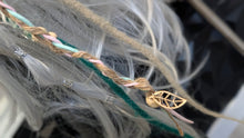 Load image into Gallery viewer, Tan &amp; Teal Dread Lock Hair Clip Extensions (1pc)
