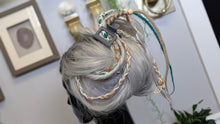 Load image into Gallery viewer, Tan &amp; Teal Dread Lock Hair Clip Extensions (1pc)
