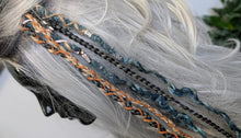 Load image into Gallery viewer, Tan &amp; Aqua Dread Lock Hair Clip Extensions (1pc)
