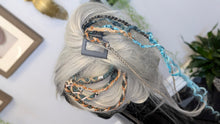 Load image into Gallery viewer, Tan &amp; Aqua Dread Lock Hair Clip Extensions (1pc)
