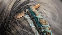 Load image into Gallery viewer, Teal &amp; Aqua Dread Lock Hair Clip Extensions (1pc)
