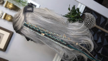 Load image into Gallery viewer, Teal &amp; Aqua Dread Lock Hair Clip Extensions (1pc)
