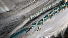 Load image into Gallery viewer, Teal &amp; Aqua Dread Lock Hair Clip Extensions (1pc)

