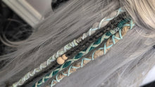 Load image into Gallery viewer, Teal &amp; Aqua Dread Lock Hair Clip Extensions (1pc)
