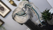 Load image into Gallery viewer, Teal &amp; Aqua Dread Lock Hair Clip Extensions (1pc)
