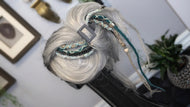 Teal & Aqua Dread Lock Hair Clip Extensions (1pc)