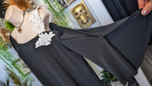 Load image into Gallery viewer, Alfani Black Open Shoulder Floral Trim Top XL

