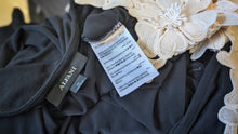 Load image into Gallery viewer, Alfani Black Open Shoulder Floral Trim Top XL
