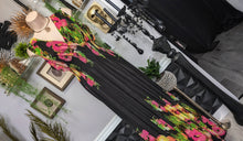 Load image into Gallery viewer, Candy Couture Black Floral Flowy Dress 2X
