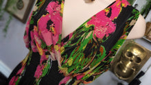 Load image into Gallery viewer, Candy Couture Black Floral Flowy Dress 2X
