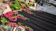 Load image into Gallery viewer, Candy Couture Black Floral Flowy Dress 2X
