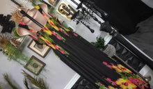 Load image into Gallery viewer, Candy Couture Black Floral Flowy Dress 2X
