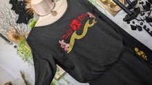 Load image into Gallery viewer, Ocean Vibes Hibiscus Bubbles Black Dress LG-XL

