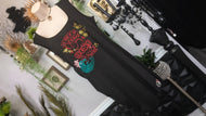 Ocean Drip Black Anchor & Orchid Rouched Dress XXXL