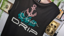 Load image into Gallery viewer, Ocean Drip Black Anchor &amp; Orchid Rouched Dress XXXL
