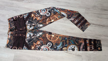 Load image into Gallery viewer, Steampunk Gears &amp; Goth Leggings sz6 NWT
