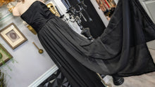 Load image into Gallery viewer, Fashion Nova Black Strapless Bone Corset Flowy Sheer Pant Suit MD-LG
