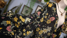 Load image into Gallery viewer, Love &amp; Legend Floral Surplice Rouched Belted Sheer Blouse Top XL-XXL
