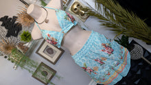 Load image into Gallery viewer, Hawaiian Ocean Floral Halter Bikini Top &amp; Shorts XL
