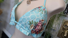 Load image into Gallery viewer, Hawaiian Ocean Floral Halter Bikini Top &amp; Shorts XL
