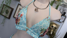 Load image into Gallery viewer, Hawaiian Ocean Floral Halter Bikini Top &amp; Shorts XL

