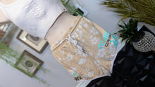 Load image into Gallery viewer, Ocean Drip Custom Pressed Hibiscus Flower Shorts LG-XL
