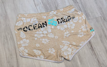Load image into Gallery viewer, Ocean Drip Custom Pressed Hibiscus Flower Shorts LG-XL
