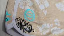 Load image into Gallery viewer, Ocean Drip Custom Pressed Hibiscus Flower Shorts LG-XL
