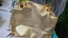 Load image into Gallery viewer, Metallic Gold Chunky Chain Spiked Purse
