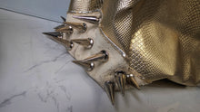 Load image into Gallery viewer, Metallic Gold Chunky Chain Spiked Purse
