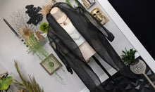 Load image into Gallery viewer, Uptown Girl Black Sheer Crop Cardigan XL-2XL
