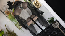Load image into Gallery viewer, Uptown Girl Black Sheer Crop Cardigan XL-2XL
