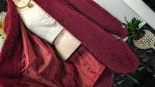 Load image into Gallery viewer, Lady Monica Vintage Burgundy Angora Sweater Cardigan XL
