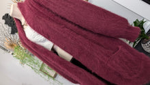 Load image into Gallery viewer, Lady Monica Vintage Burgundy Angora Sweater Cardigan XL
