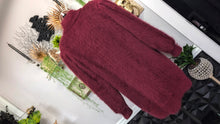 Load image into Gallery viewer, Lady Monica Vintage Burgundy Angora Sweater Cardigan XL
