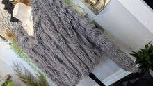 Load image into Gallery viewer, Greylin Grey Faux Fur Shaggy Crop Jacket SM
